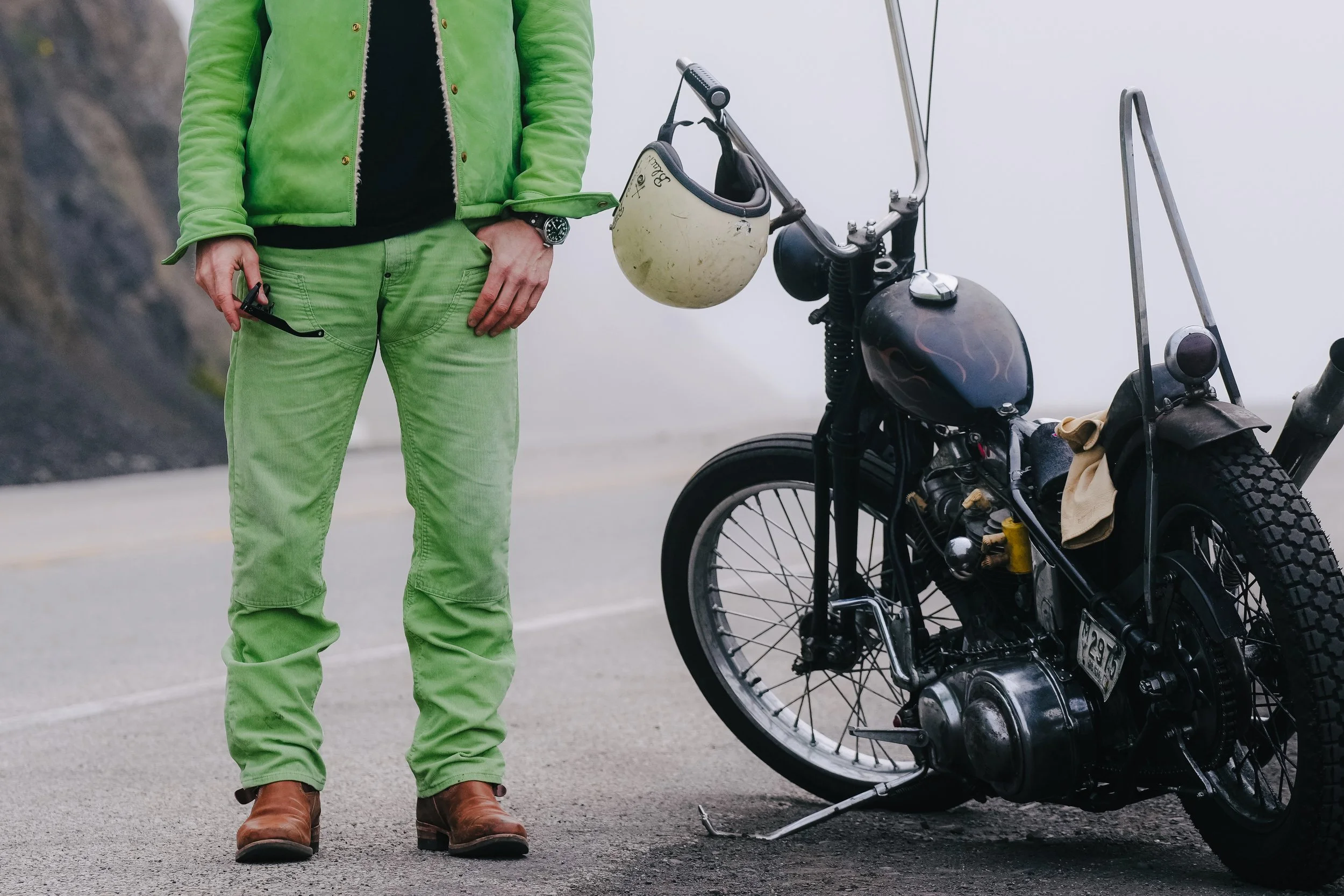 the Black Bear Brand double front OLD MONEY Green Cords — Black